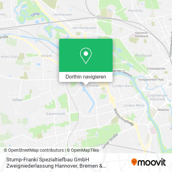Stump-Franki Spezialtiefbau GmbH Zweigniederlassung Hannover Karte