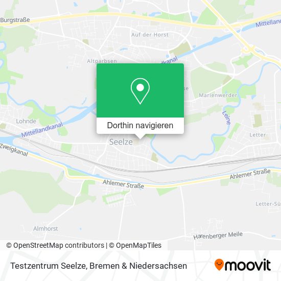 Testzentrum Seelze Karte