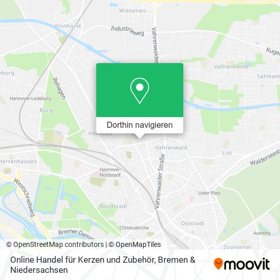 Online Handel für Kerzen und Zubehör Karte