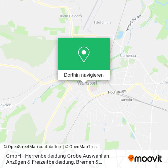 GmbH - Herrenbekleidung Grobe Auswahl an Anzügen & Freizeitbekleidung Karte