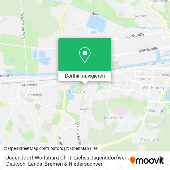 Jugenddorf Wolfsburg Chrit- Liches Jugenddorfwerk Deutsch- Lands Karte