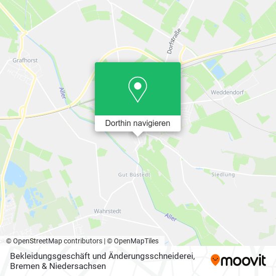 Bekleidungsgeschäft und Änderungsschneiderei Karte