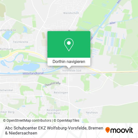 Abc Schuhcenter EKZ Wolfsburg-Vorsfelde Karte
