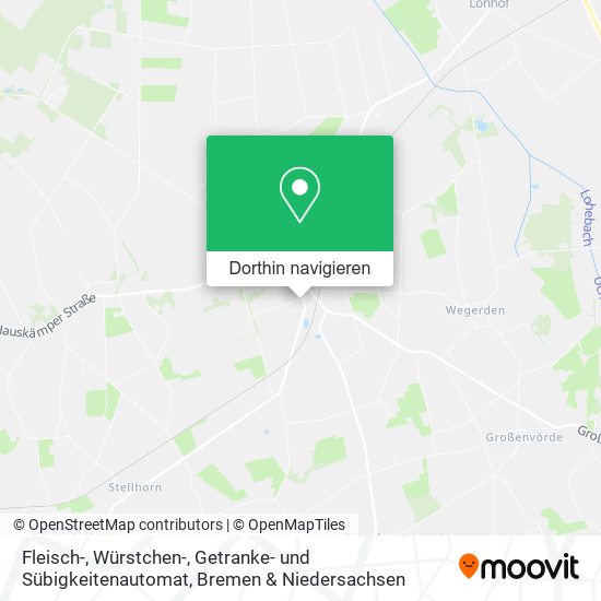 Fleisch-, Würstchen-, Getranke- und Sübigkeitenautomat Karte