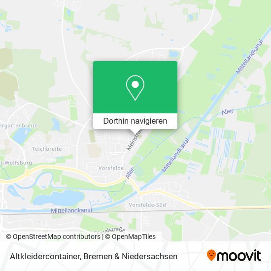 Altkleidercontainer Karte