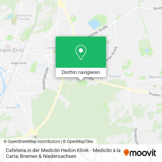 Cafeteria in der Mediclin Hedon Klinik - Mediclin à la Carte Karte