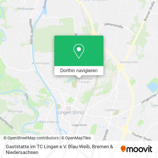 Gaststatte im TC Lingen e.V. Blau-Weib Karte