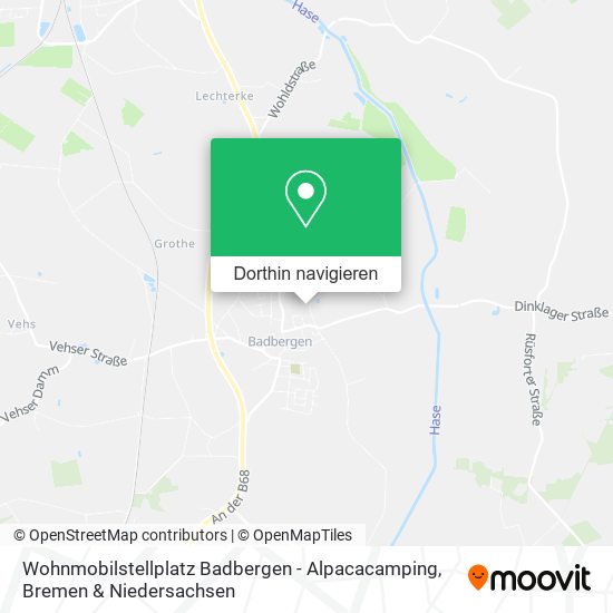 Wohnmobilstellplatz Badbergen - Alpacacamping Karte