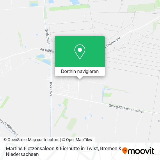 Martins Fietzensaloon & Eierhütte in Twist Karte