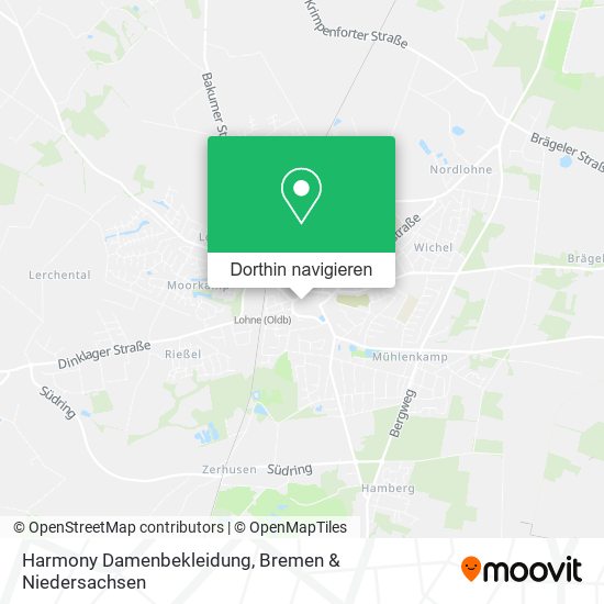Harmony Damenbekleidung Karte