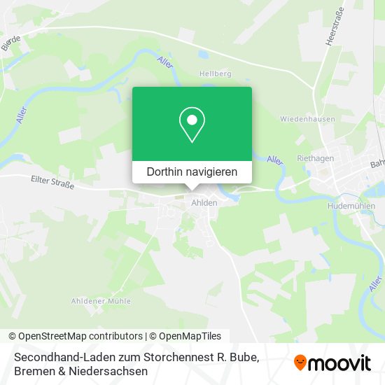 Secondhand-Laden zum Storchennest R. Bube Karte