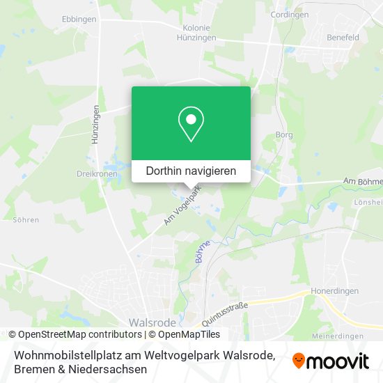 Wohnmobilstellplatz am Weltvogelpark Walsrode Karte