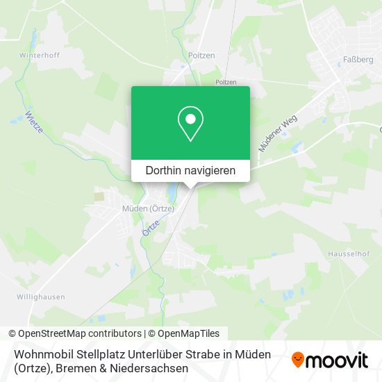 Wohnmobil Stellplatz Unterlüber Strabe in Müden (Ortze) Karte