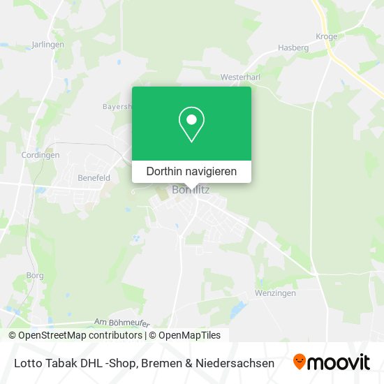 Lotto Tabak DHL -Shop Karte