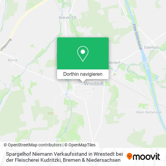 Spargelhof Niemann Verkaufsstand in Wrestedt bei der Fleischerei Kudritzki Karte