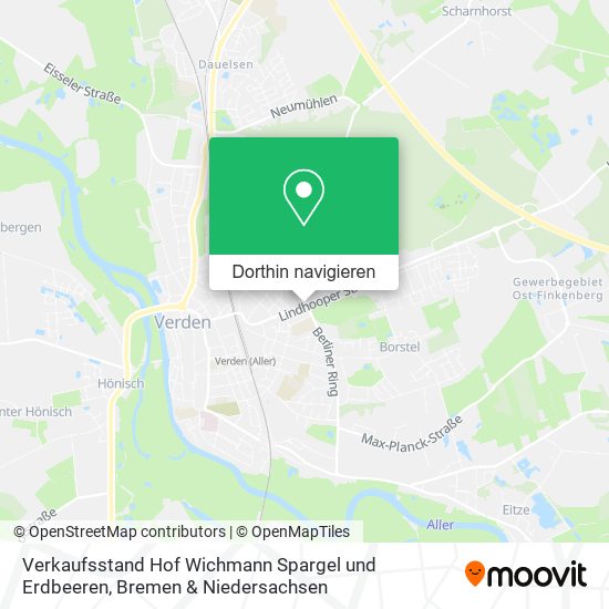 Verkaufsstand Hof Wichmann Spargel und Erdbeeren Karte