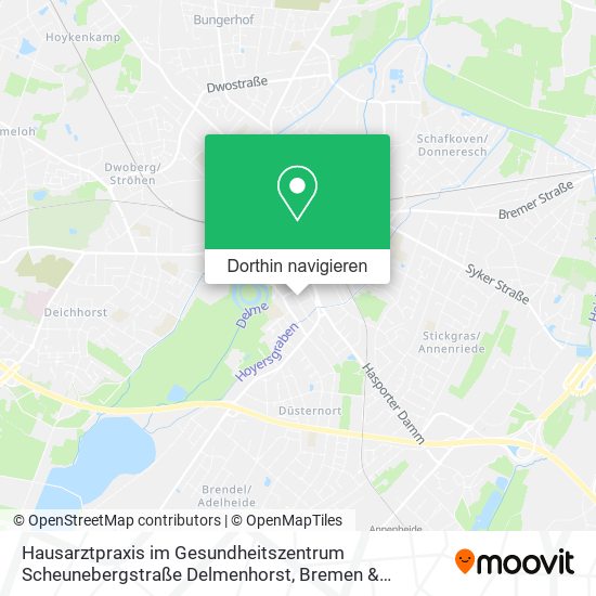 Hausarztpraxis im Gesundheitszentrum Scheunebergstraße Delmenhorst Karte