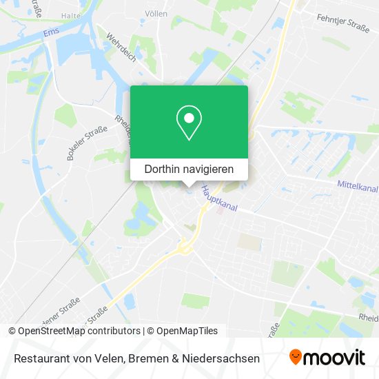 Restaurant von Velen Karte