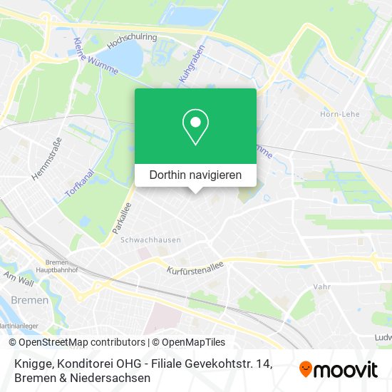 Knigge, Konditorei OHG - Filiale Gevekohtstr. 14 Karte