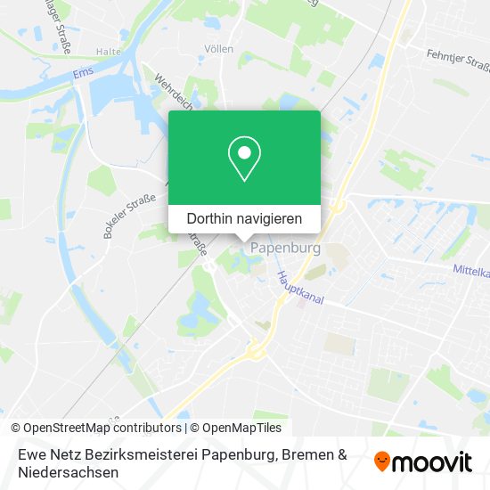 Ewe Netz Bezirksmeisterei Papenburg Karte