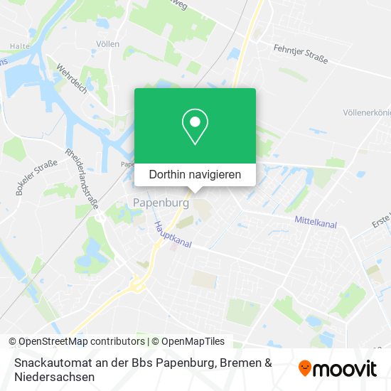 Snackautomat an der Bbs Papenburg Karte