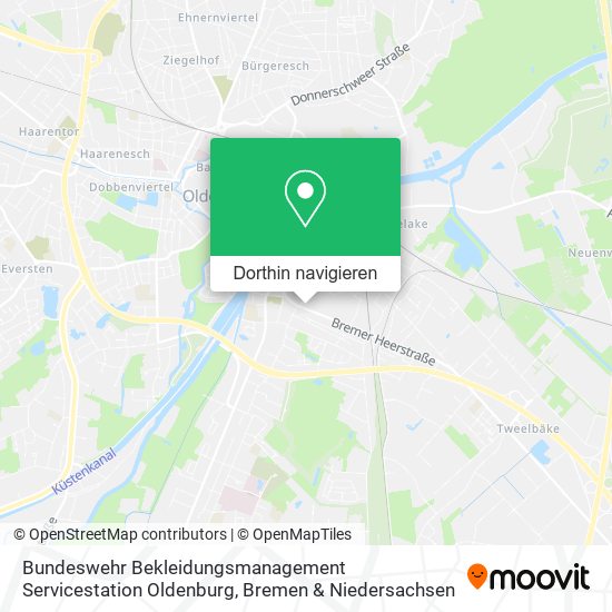 Bundeswehr Bekleidungsmanagement Servicestation Oldenburg Karte