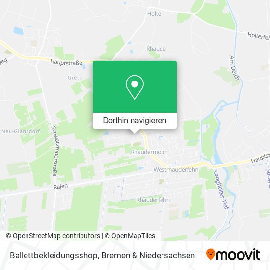 Ballettbekleidungsshop Karte