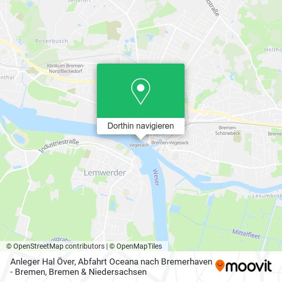 Anleger Hal Över, Abfahrt Oceana nach Bremerhaven - Bremen Karte