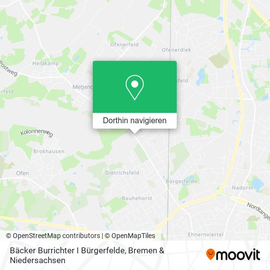 Bäcker Burrichter I Bürgerfelde Karte