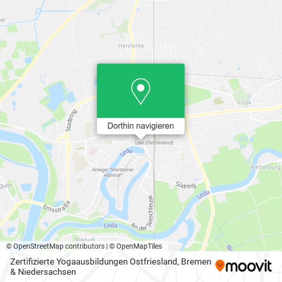 Zertifizierte Yogaausbildungen Ostfriesland Karte