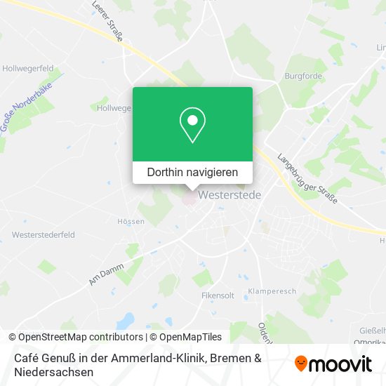 Café Genuß in der Ammerland-Klinik Karte