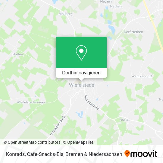 Konrads, Cafe-Snacks-Eis Karte