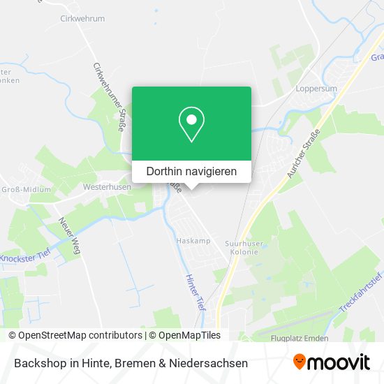 Backshop in Hinte Karte