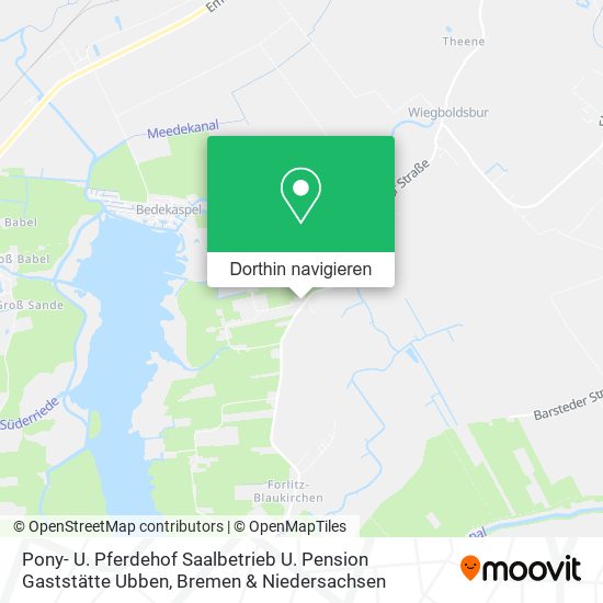 Pony- U. Pferdehof Saalbetrieb U. Pension Gaststätte Ubben Karte