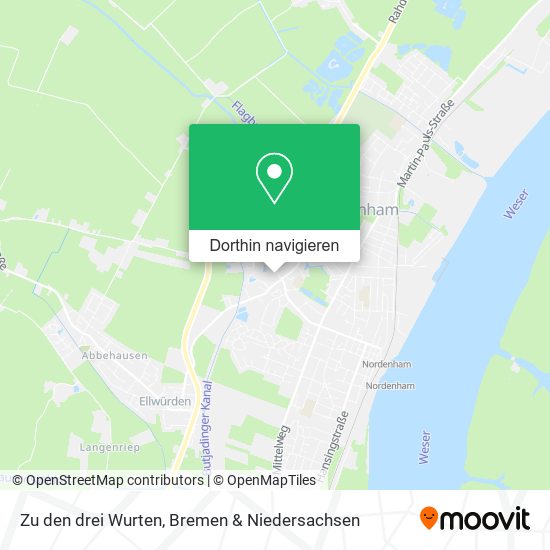Zu den drei Wurten Karte