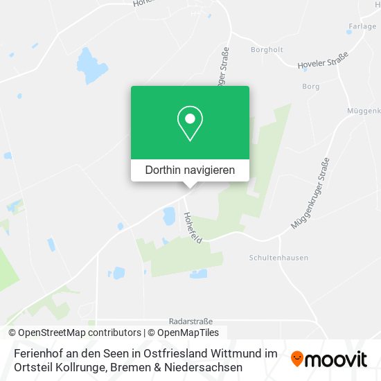 Ferienhof an den Seen in Ostfriesland Wittmund im Ortsteil Kollrunge Karte