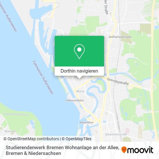 Studierendenwerk Bremen Wohnanlage an der Allee Karte