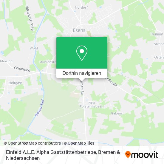 Einfeld A.L.E. Alpha Gaststättenbetriebe Karte