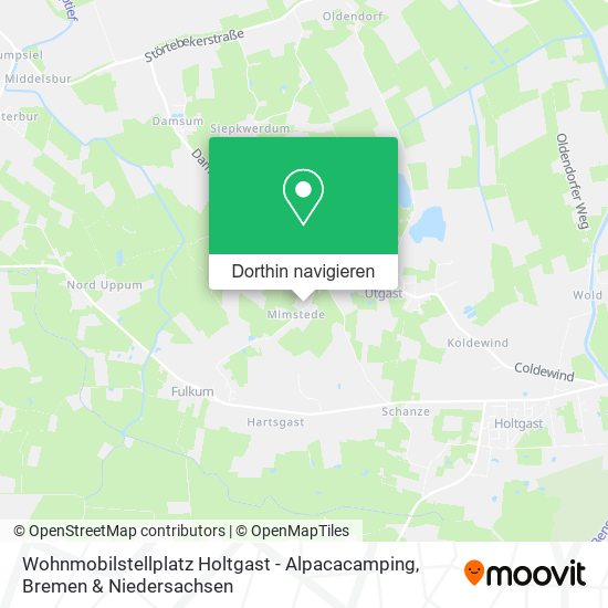 Wohnmobilstellplatz Holtgast - Alpacacamping Karte