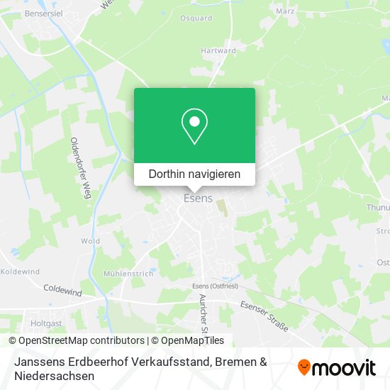 Janssens Erdbeerhof Verkaufsstand Karte