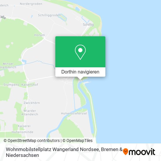 Wohnmobilstellplatz Wangerland Nordsee Karte