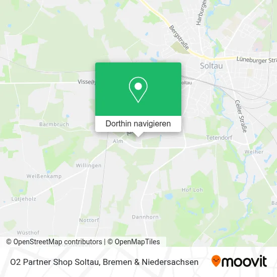 O2 Partner Shop Soltau Karte