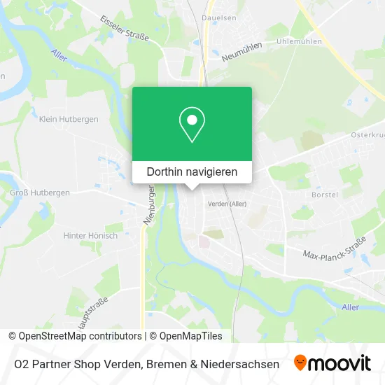 O2 Partner Shop Verden Karte