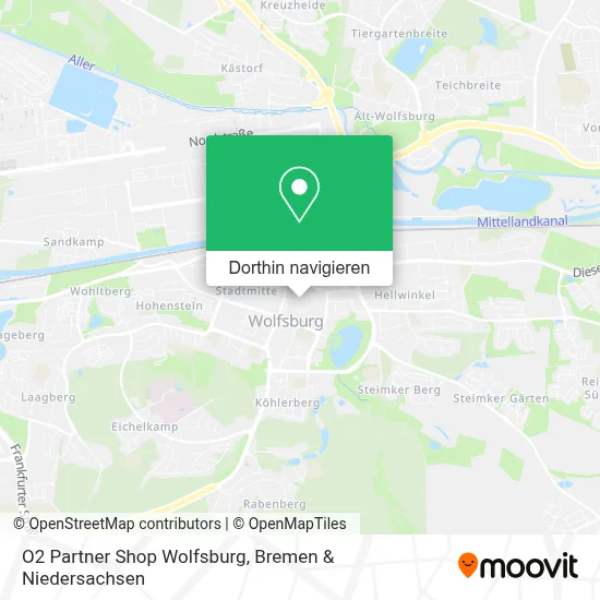 O2 Partner Shop Wolfsburg Karte