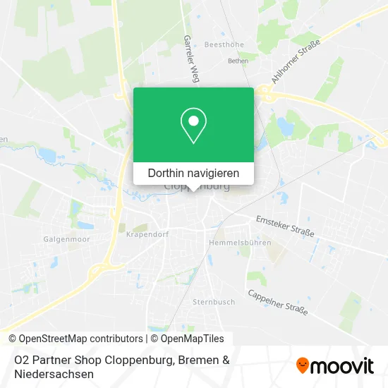 O2 Partner Shop Cloppenburg Karte