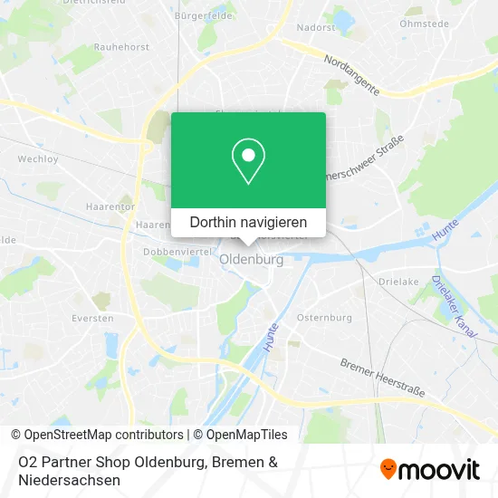 O2 Partner Shop Oldenburg Karte