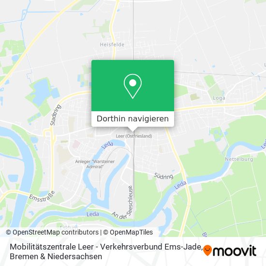 Mobilitätszentrale Leer - Verkehrsverbund Ems-Jade Karte
