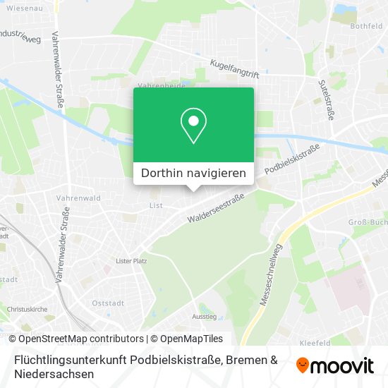 Flüchtlingsunterkunft Podbielskistraße Karte