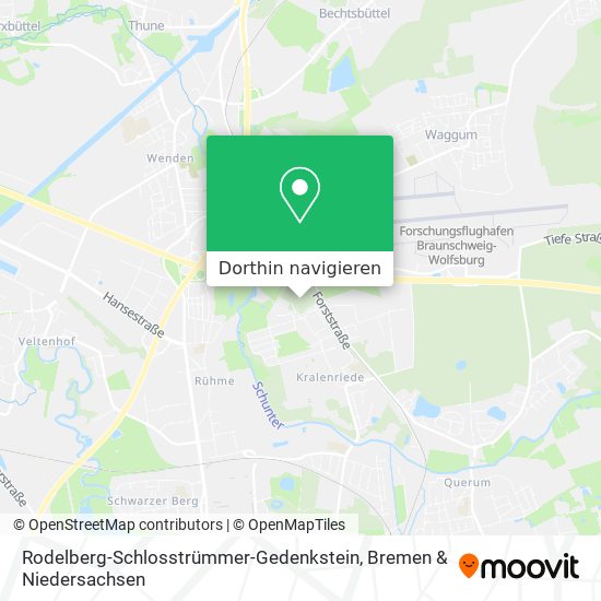 Rodelberg-Schlosstrümmer-Gedenkstein Karte