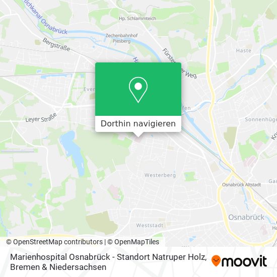 Marienhospital Osnabrück - Standort Natruper Holz Karte